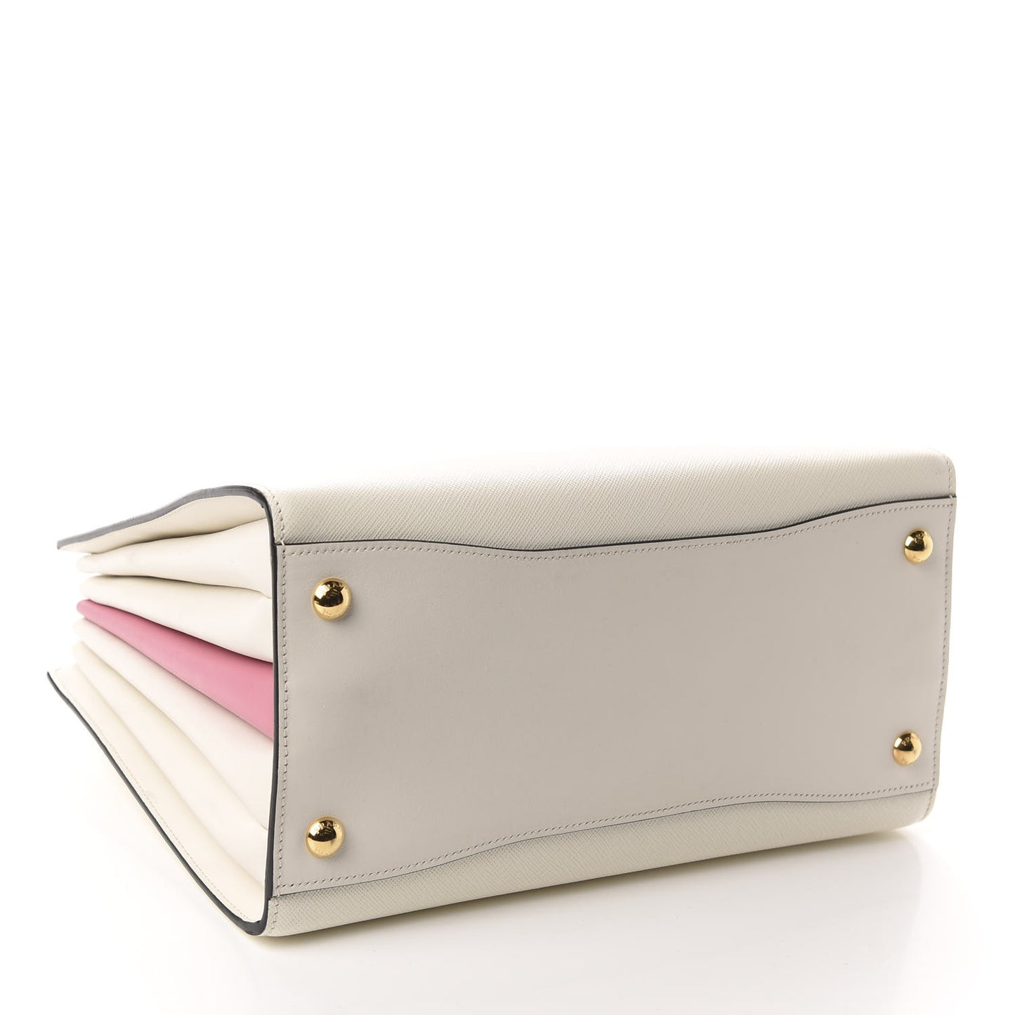 Saffiano City Calf Bibliotheque Bag White Begonia