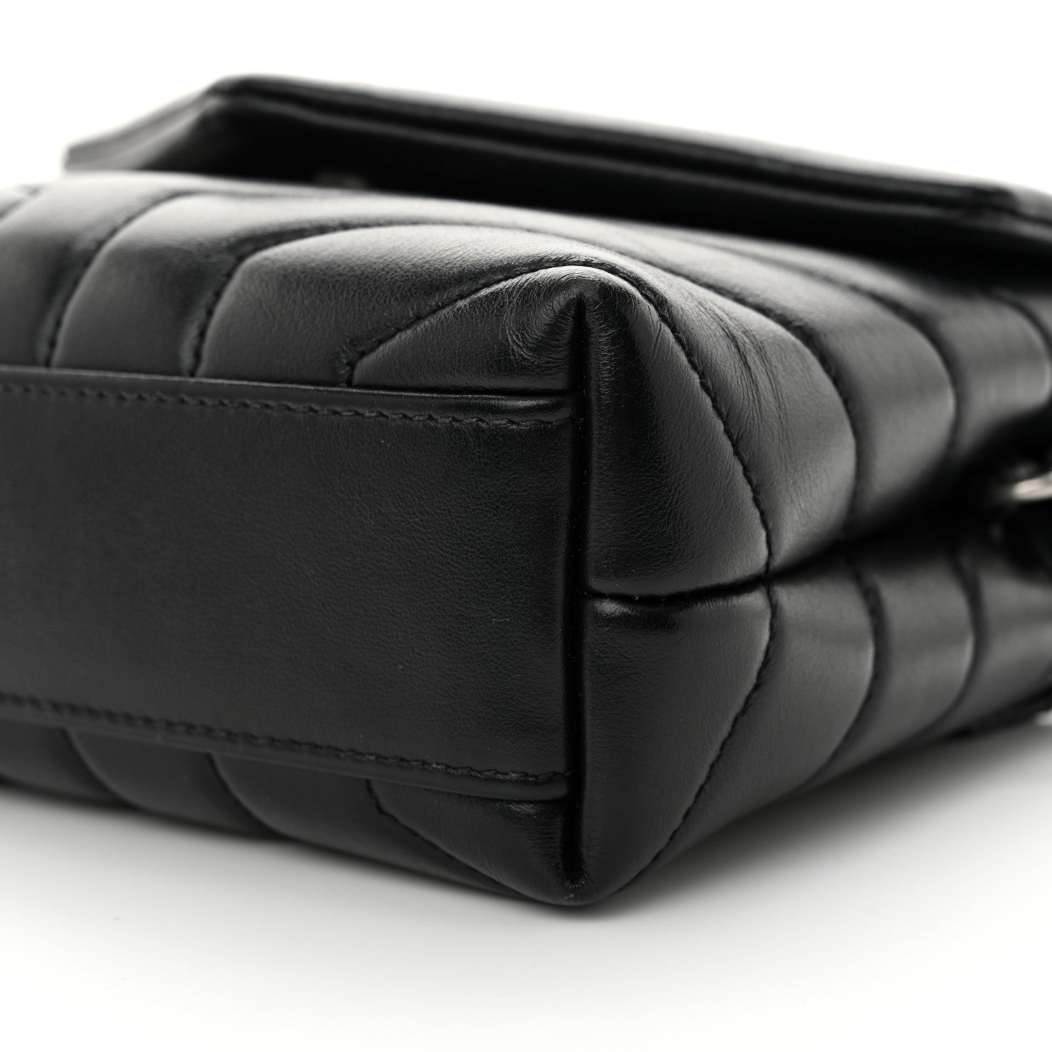 Saint Laurent Calfskin Y Quilted Monogram Toy Loulou Crossbody Bag Black 10 of 11