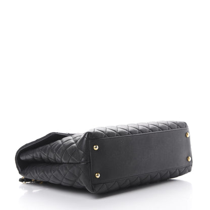 Chanel Caviar Quilted Large Coco Handle Flap Black 3 of 11