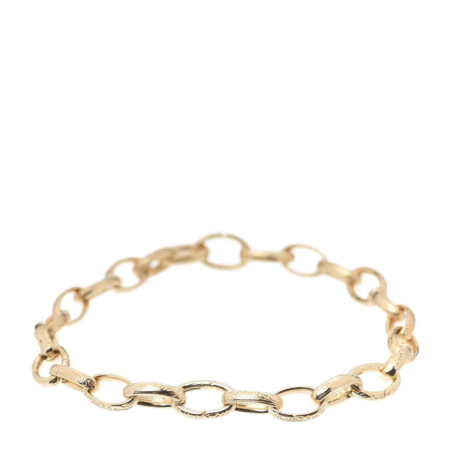 18K Yellow Gold Open Link Chain Bracelet 18