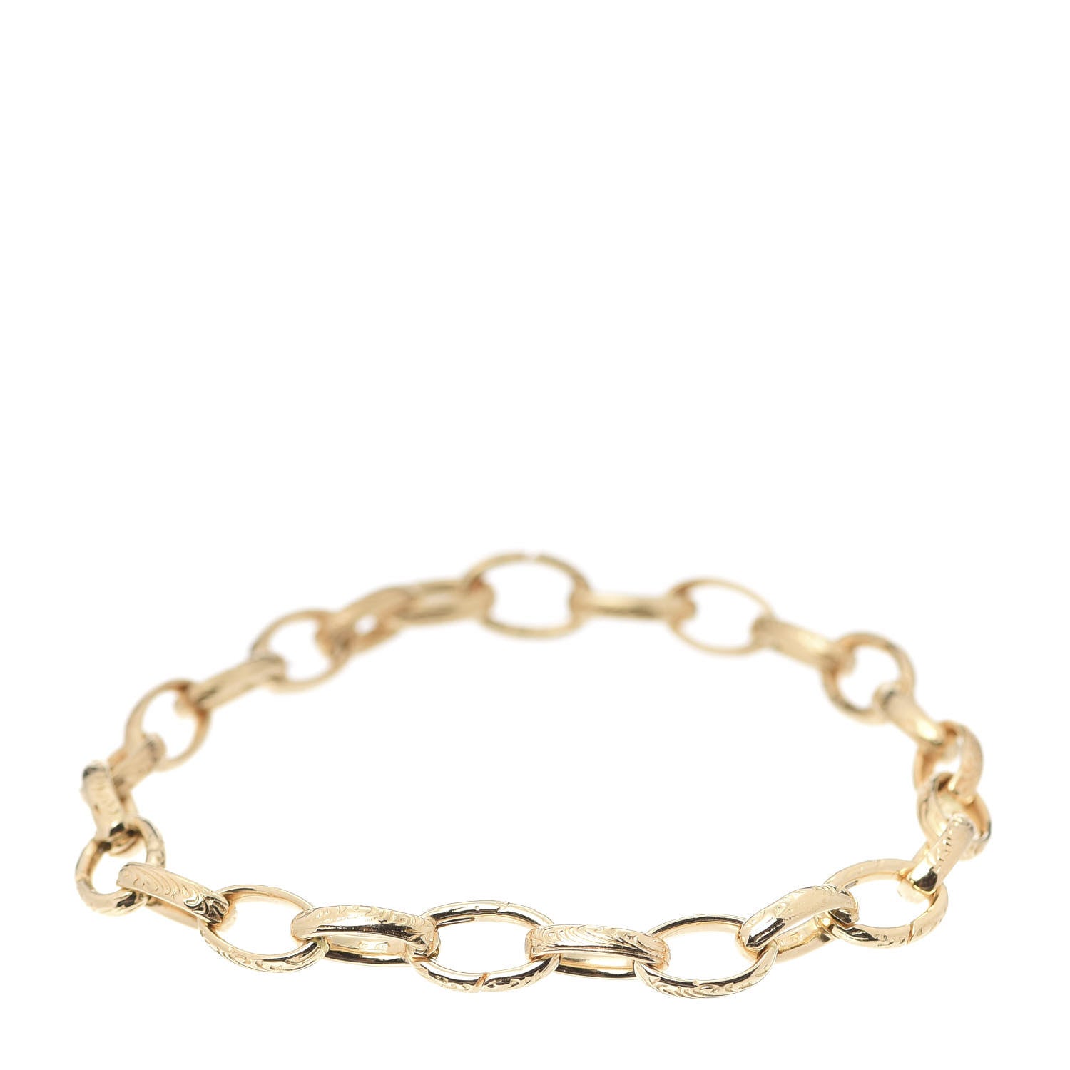 Gucci 18K Yellow Gold Open Link Chain Bracelet 18 1 of 8
