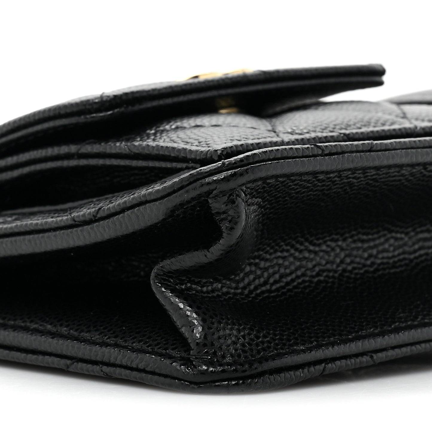 Caviar Quilted Polly Pocket Pouch Black
