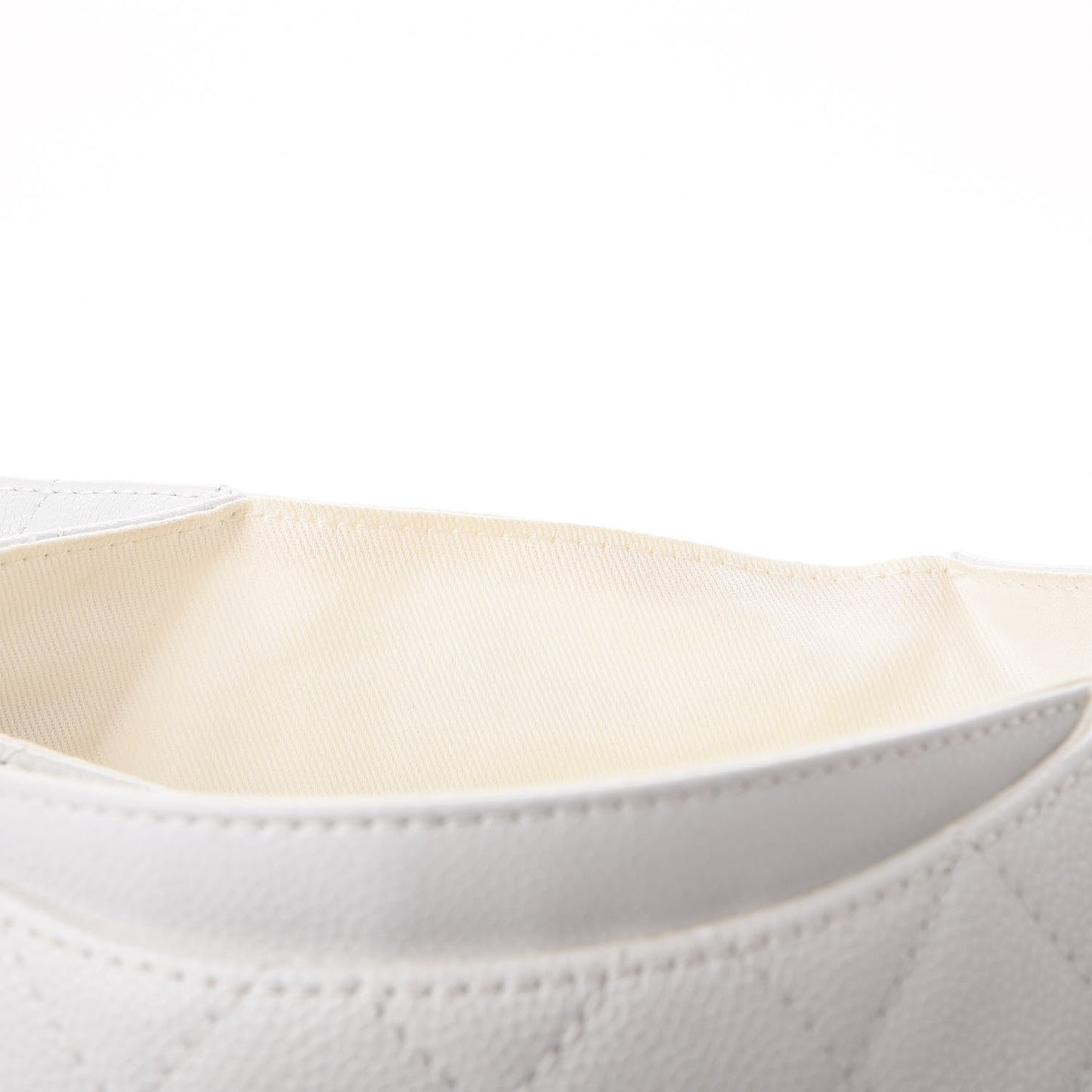 Caviar Quilted Timeless Accordion Flap White