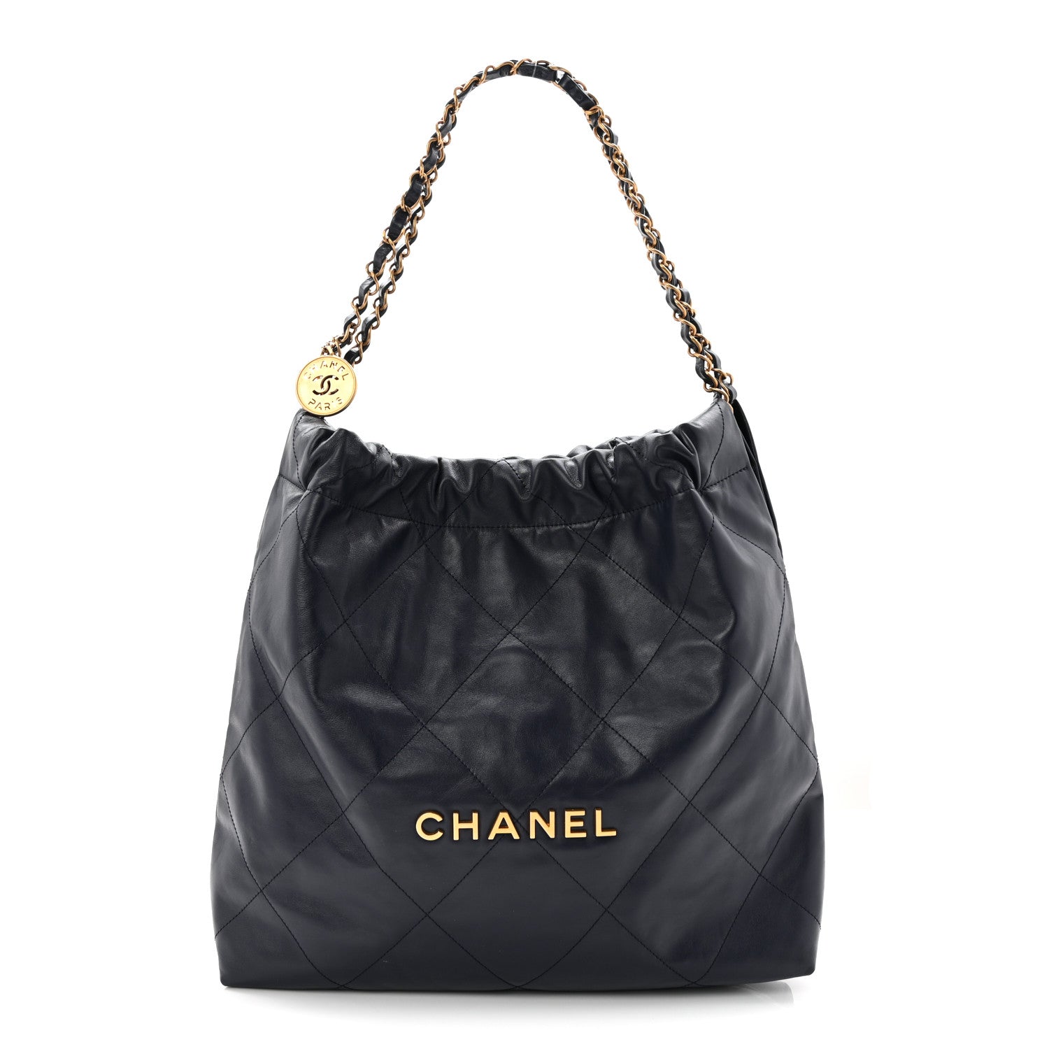 Chanel Shiny Calfskin Quilted Chanel 22 Navy Blue 1 of 11