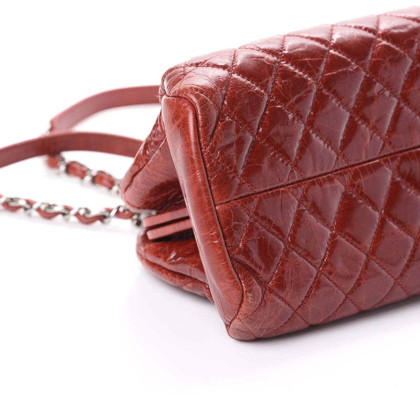 Glazed Calfskin Quilted Medium Just Mademoiselle Red