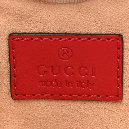 Gucci Calfskin Matelasse Chevron GG Marmont Heart Coin Purse Romantic Cerise 6 of 7