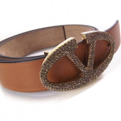 Valentino Garavani Leather Crystal V Logo Belt 4 of 8