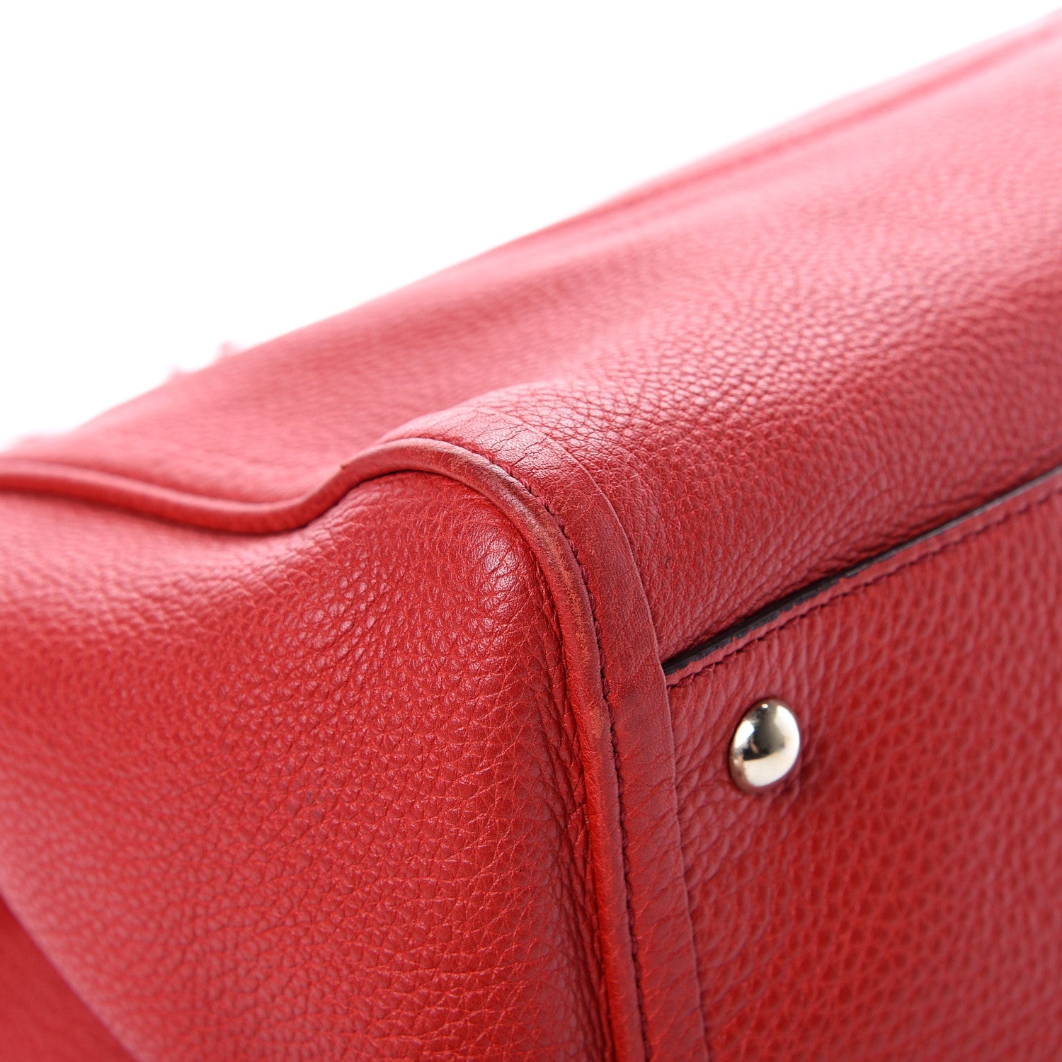 Gucci Pebbled Calfskin Medium Soho Shoulder Bag Red 8 of 14