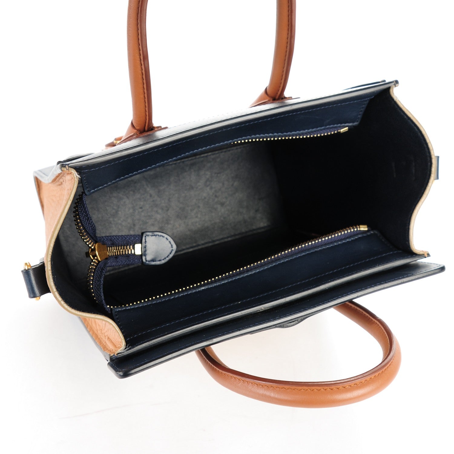 Celine Satin Drummed Calfskin Nano Tri-Color Luggage Seashell 6 of 8