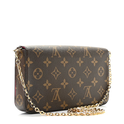 Louis Vuitton Monogram 2021 Christmas Animation Hollywood Pochette Felicie Chain Wallet Fuchsia 3 of 11