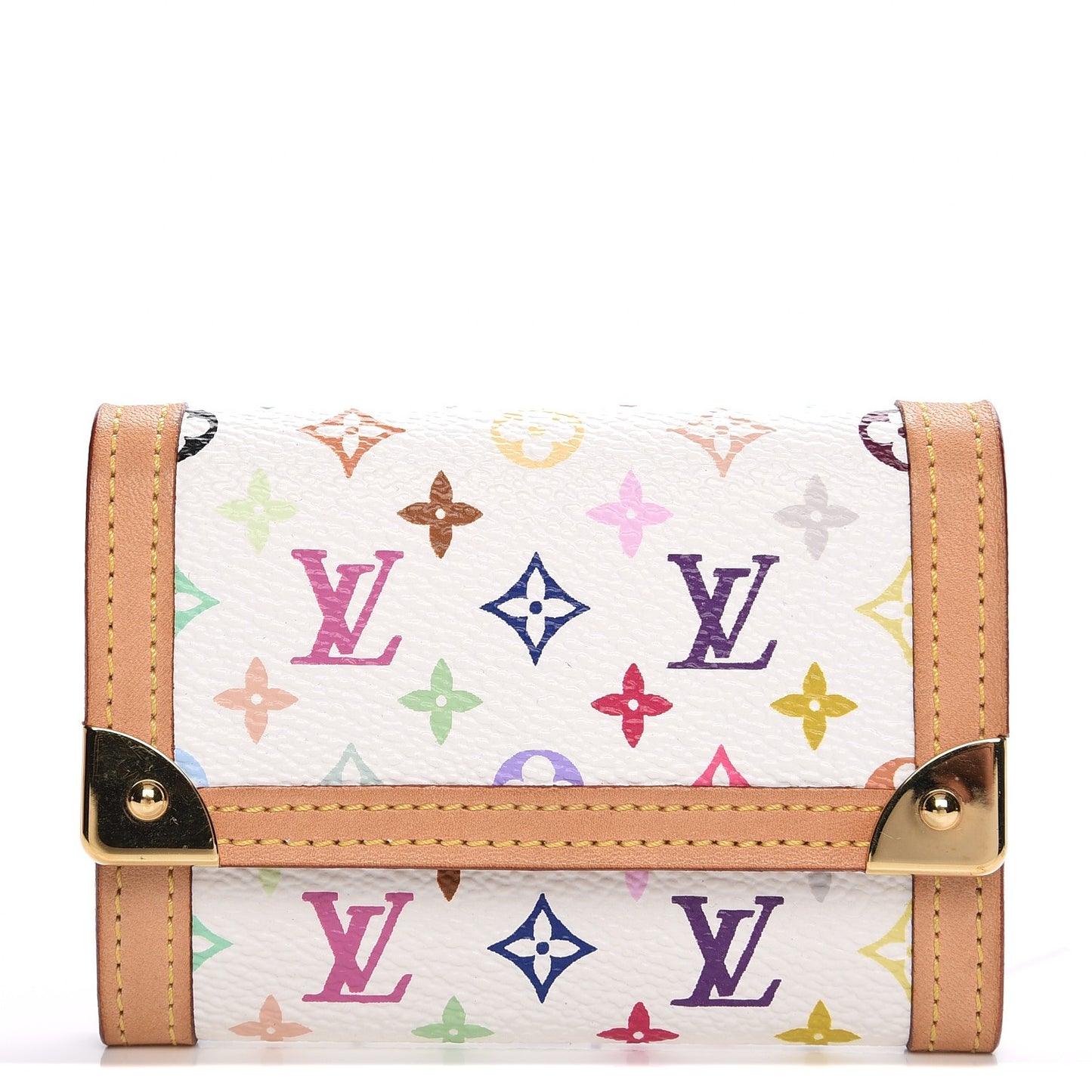 Monogram Multicolor Porte-Monnaie Plat Coin Purse White
