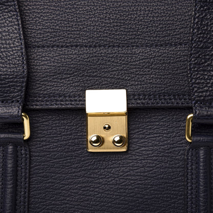 3.1 Phillip Lim 3.1 Textured Calfskin Large Pashli Satchel Ink 9 of 10