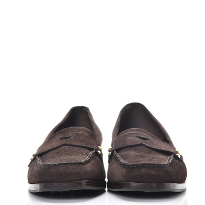 Prada Suede Scamosciato Loafers 35.5 Ebano 2 of 10