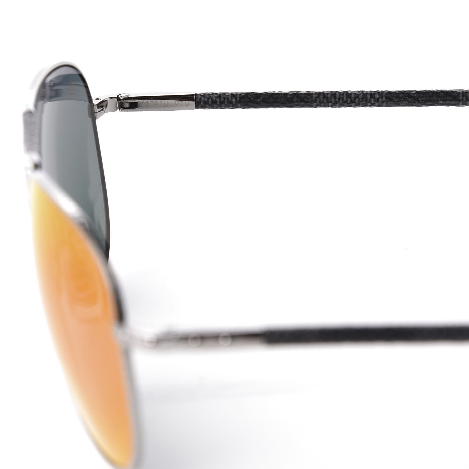 Louis Vuitton Damier Graphite Conspiration Pilote Aviator Sunglasses Z0791U Silver 5 of 8