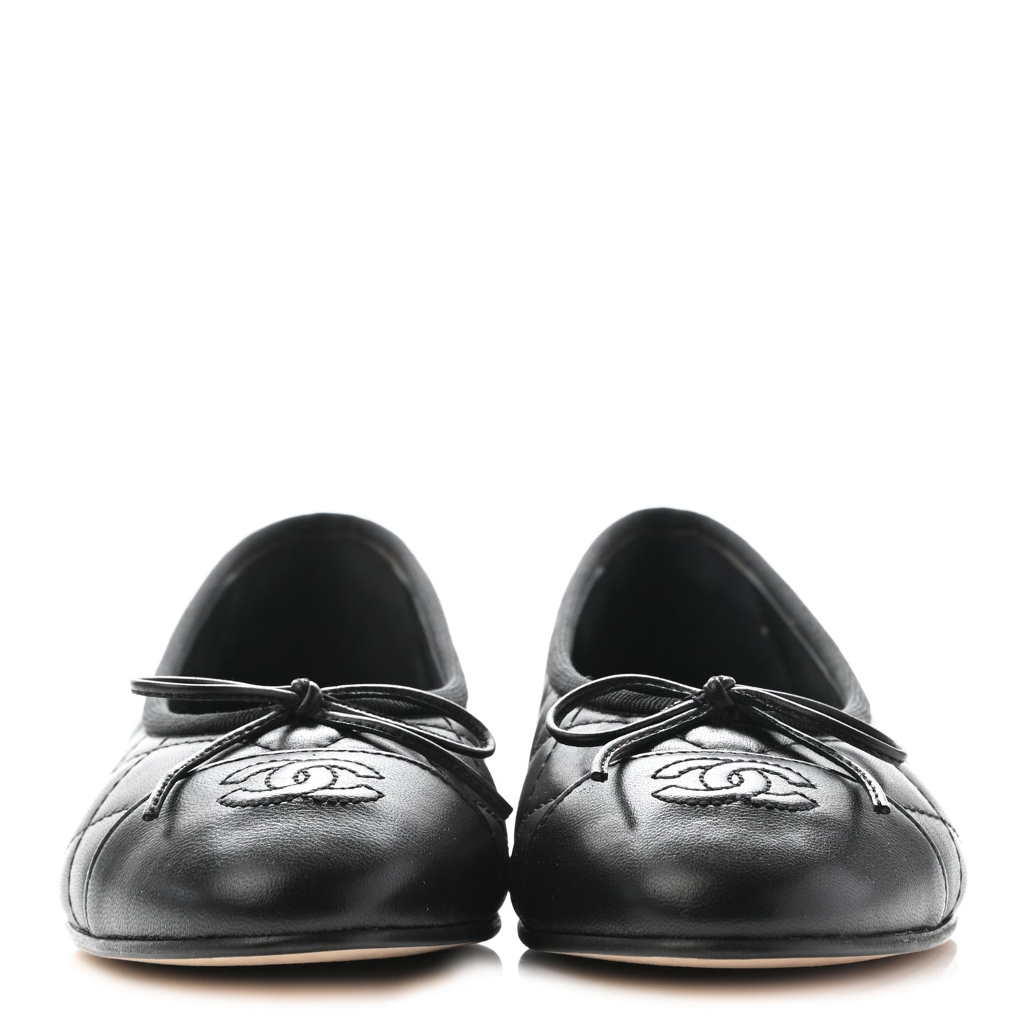 Quilted CC Cap Toe Ballerina Flats 37.5 Black