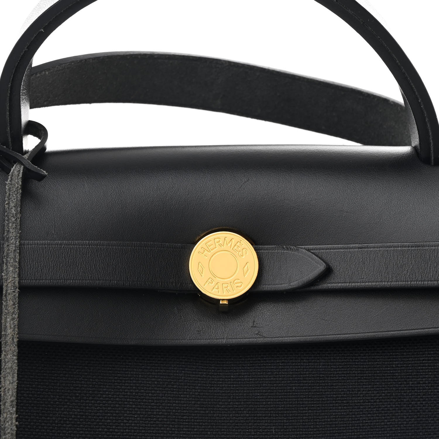 Hermes Military Toile Vache Hunter Herbag Zip Retourne 31 PM Black 9 of 12