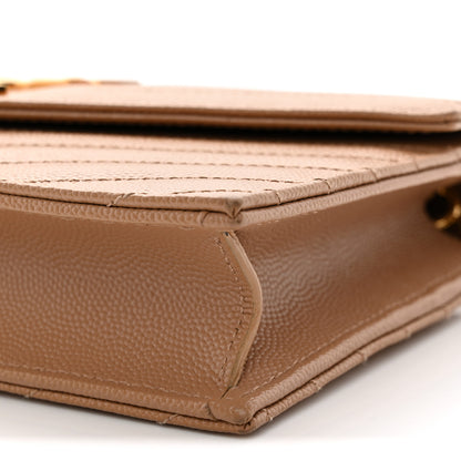 Saint Laurent Grain De Poudre Matelasse Chevron Monogram Envelope Chain Wallet Cork 10 of 12