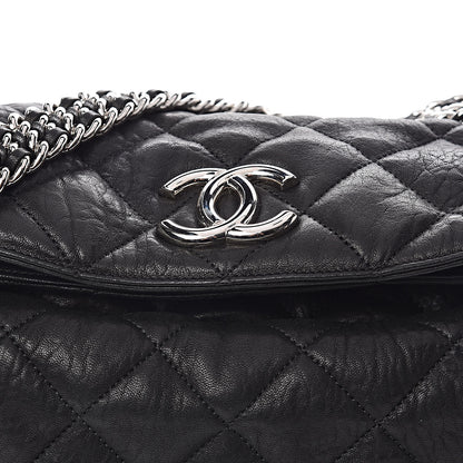Chanel Washed Lambskin Chain Around Hobo Black 9 of 11