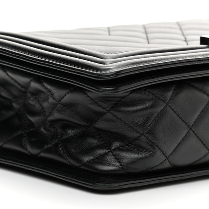 Chanel Calfskin Chevron Quilted Medium Boy Flap Black 8 of 12