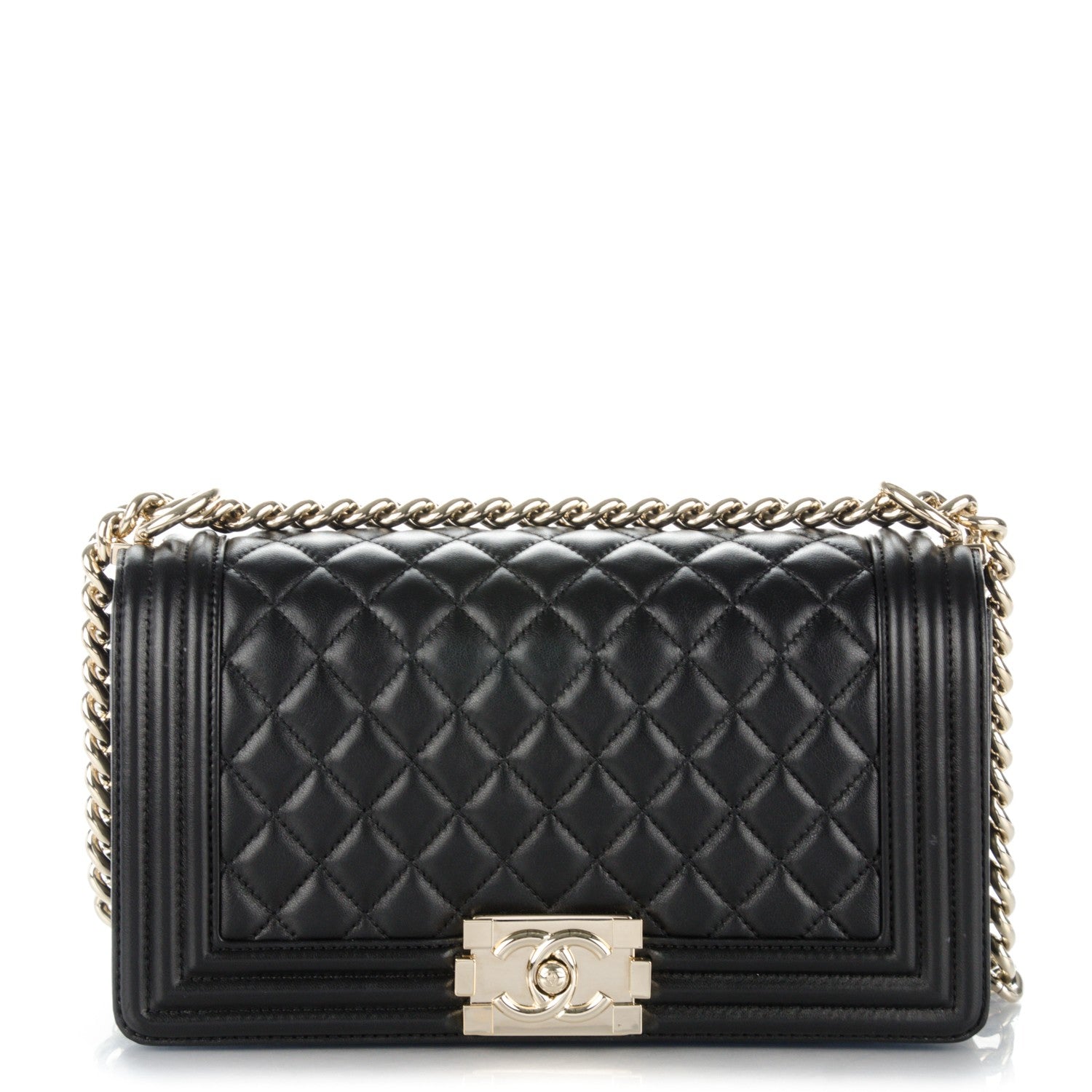 Chanel Lambskin Quilted Medium Boy Flap Black 1 of 8