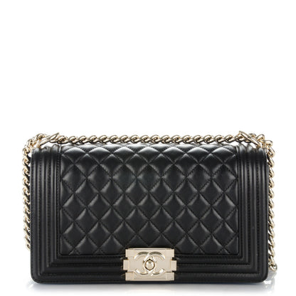 Chanel Lambskin Quilted Medium Boy Flap Black 1 of 8