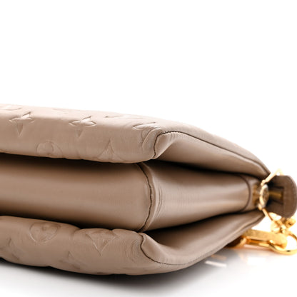 Louis Vuitton Lambskin Embossed Monogram Coussin MM Taupe 11 of 11