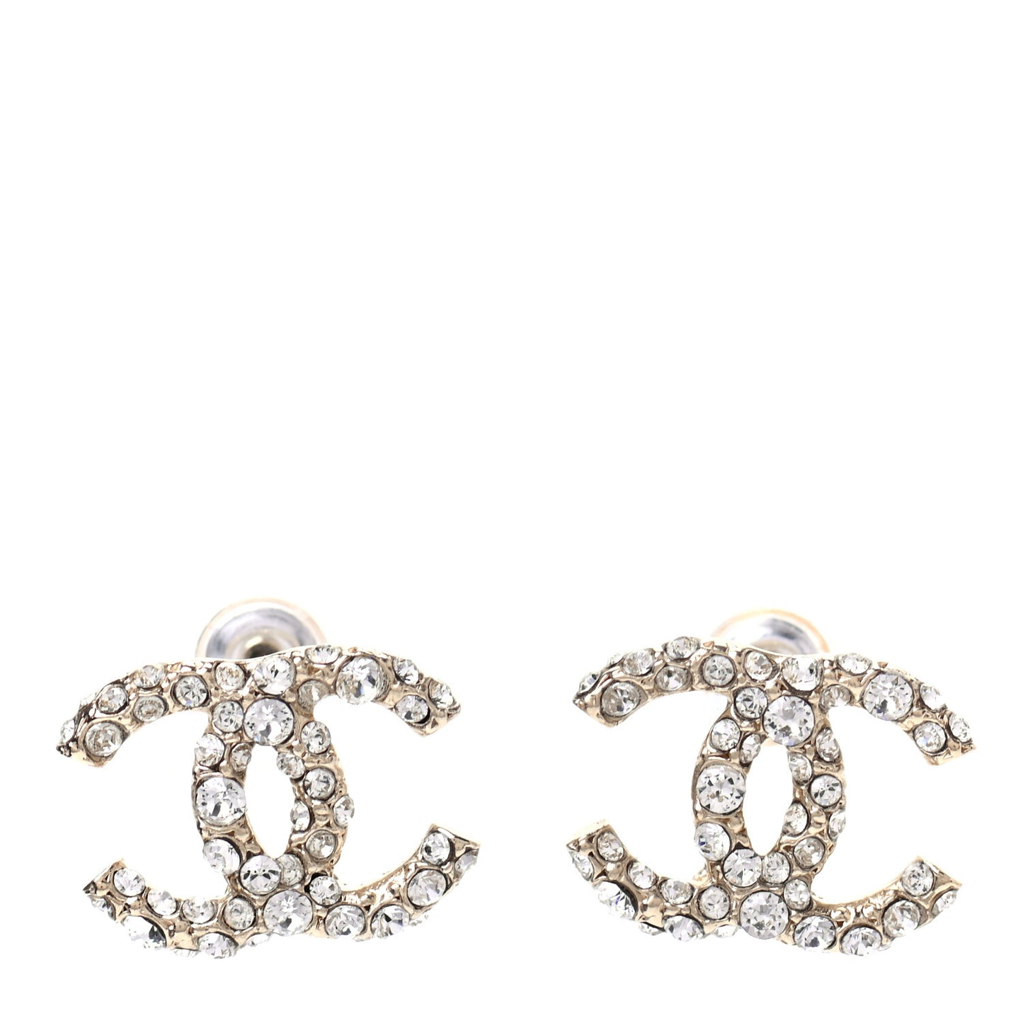 Crystal Mini CC Earrings Gold