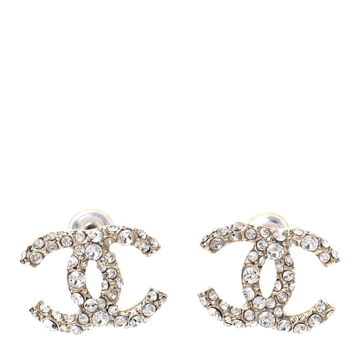 Chanel Crystal Mini CC Earrings Gold 1 of 5