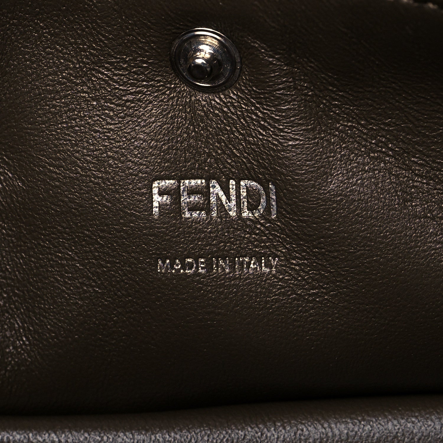 Fendi Vitello Seta Glazed Fabric FF 1974 Medium Peekaboo X-Lite White Ice Mogano Panna 5 of 18