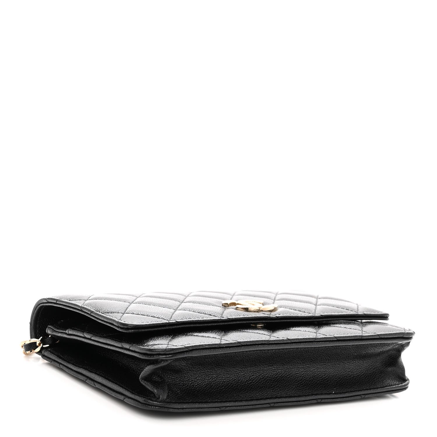 Chanel Caviar Quilted Studded CC Wallet on Chain WOC Black 4 of 12