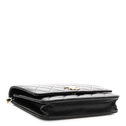 Chanel Caviar Quilted Studded CC Wallet on Chain WOC Black 4 of 12