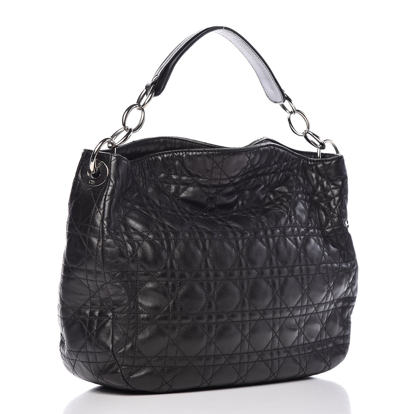 Lambskin Cannage Medium Dior Soft Hobo Black