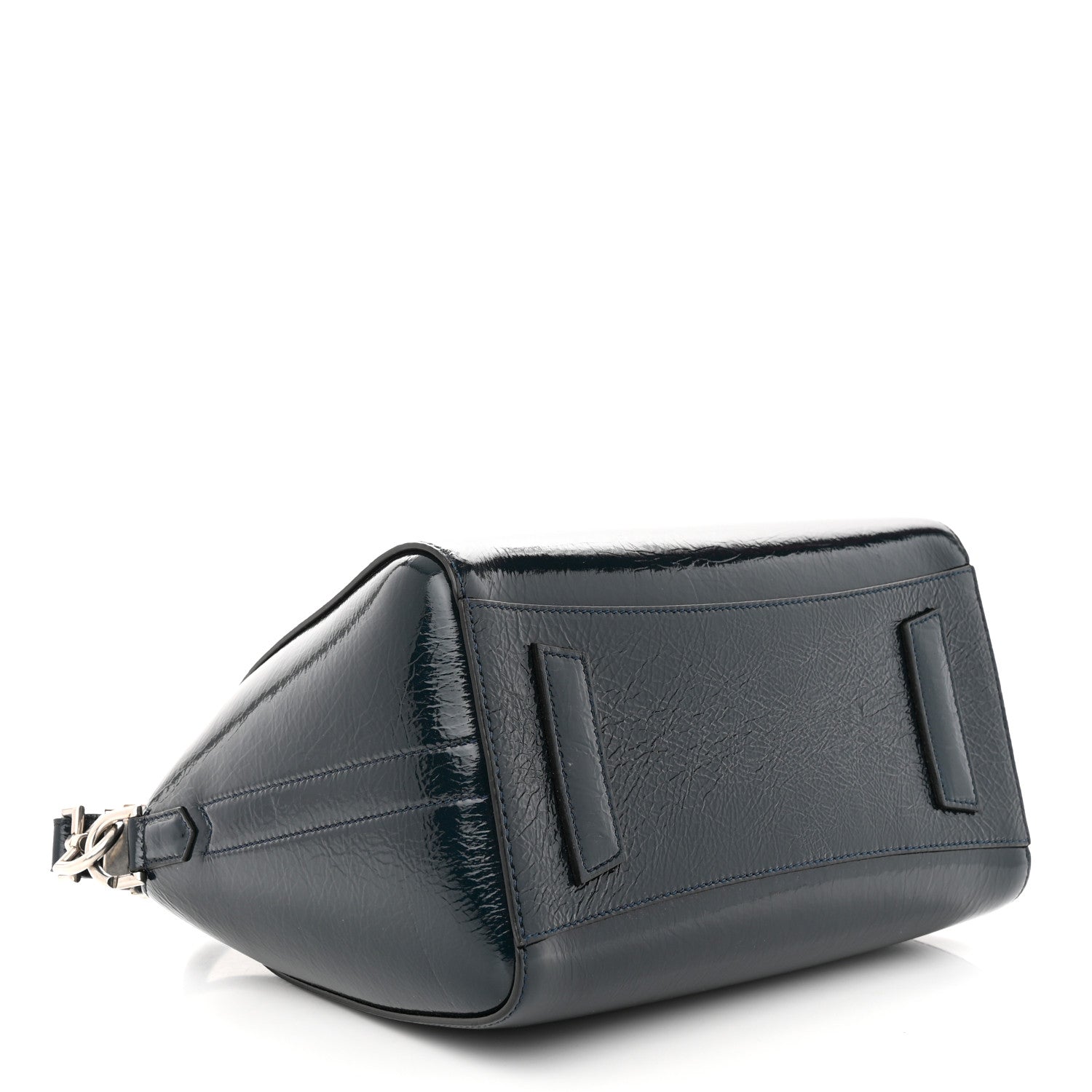 Givenchy Crinkled Patent Deerskin Small Antigona Deep Blue 4 of 10