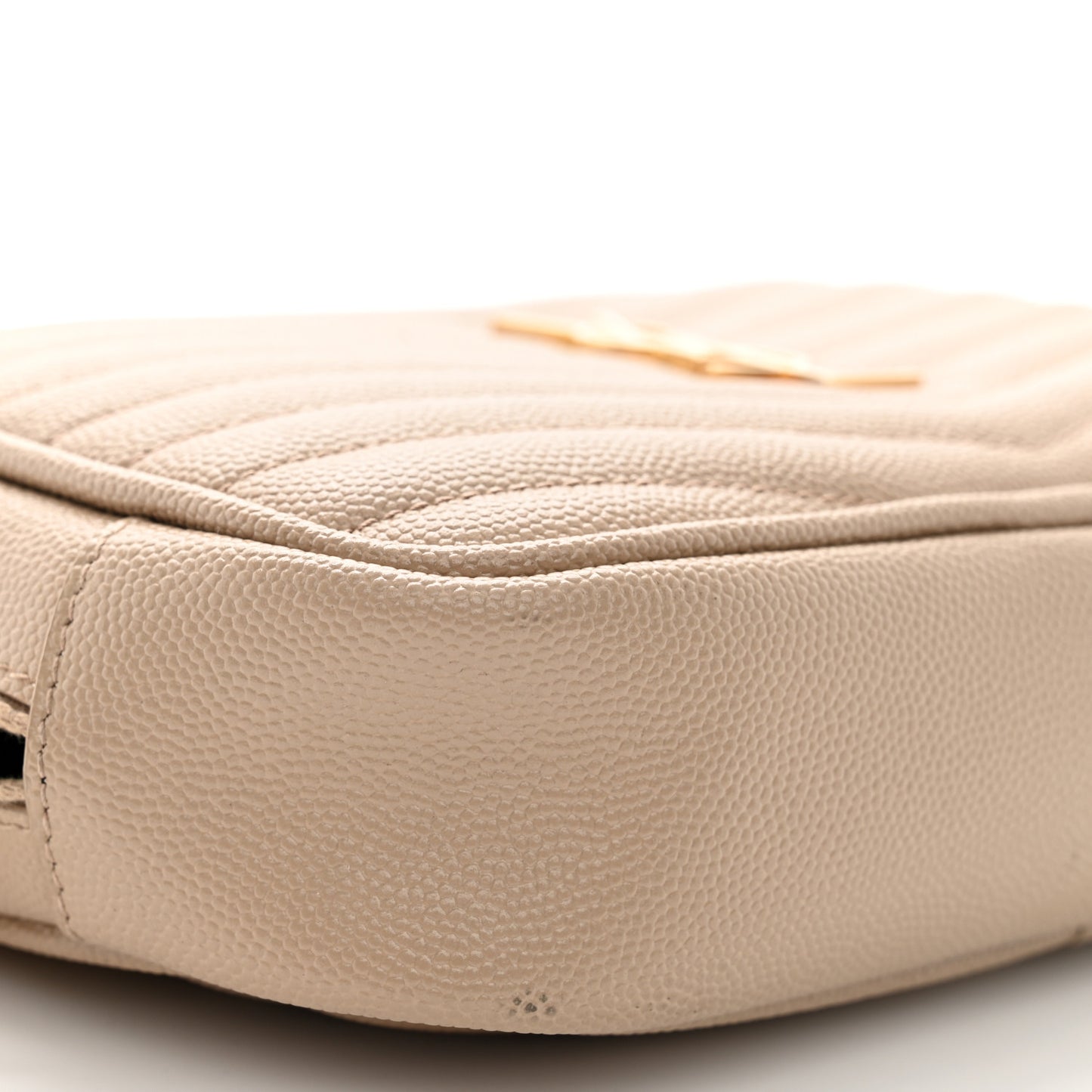 Grain De Poudre Matelasse Monogram Mini Lou Camera Bag Dark Beige