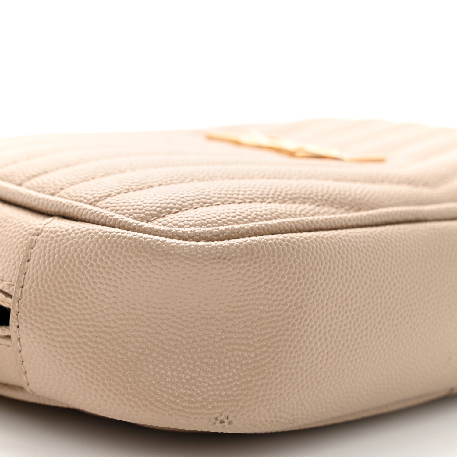 Saint Laurent Grain De Poudre Matelasse Monogram Mini Lou Camera Bag Dark Beige 9 of 12