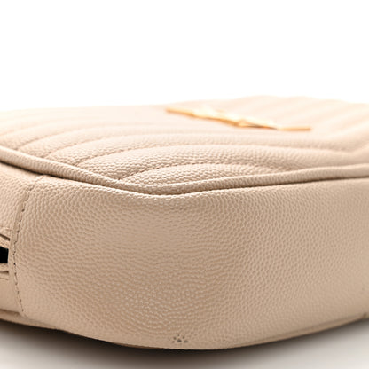 Saint Laurent Grain De Poudre Matelasse Monogram Mini Lou Camera Bag Dark Beige 9 of 12