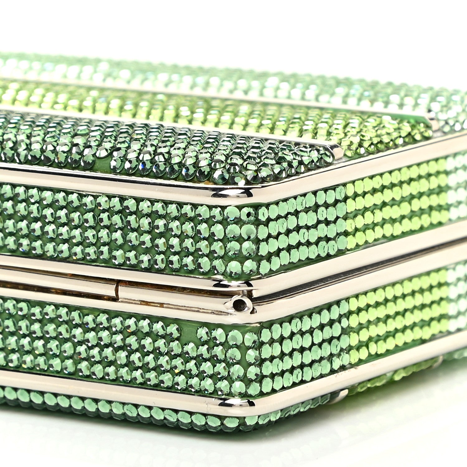 Judith Leiber Swarovski Crystal Minaudiere Clutch Green 8 of 8