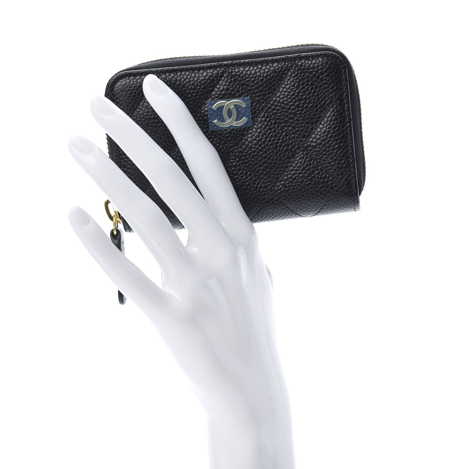 Chanel Caviar Quilted Zip Coin Purse Black 2 of 8
