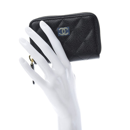 Chanel Caviar Quilted Zip Coin Purse Black 2 of 8
