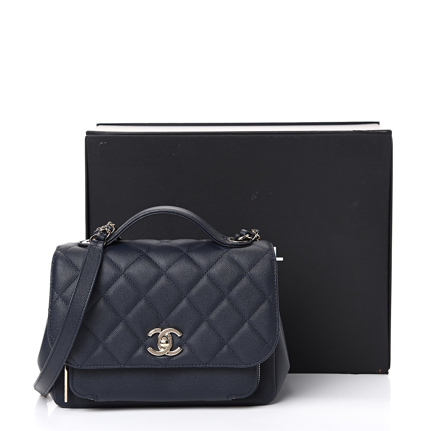 Chanel Caviar Quilted Medium Business Affinity Flap Navy 10 of 10