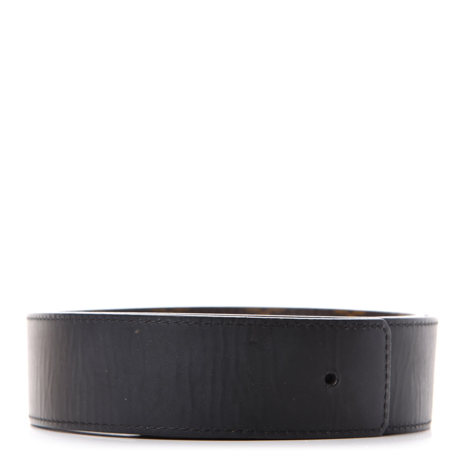 Louis Vuitton Calfskin Monogram 40mm LV Initiales Reversible Belt Strap 85 34 Black 1 of 5