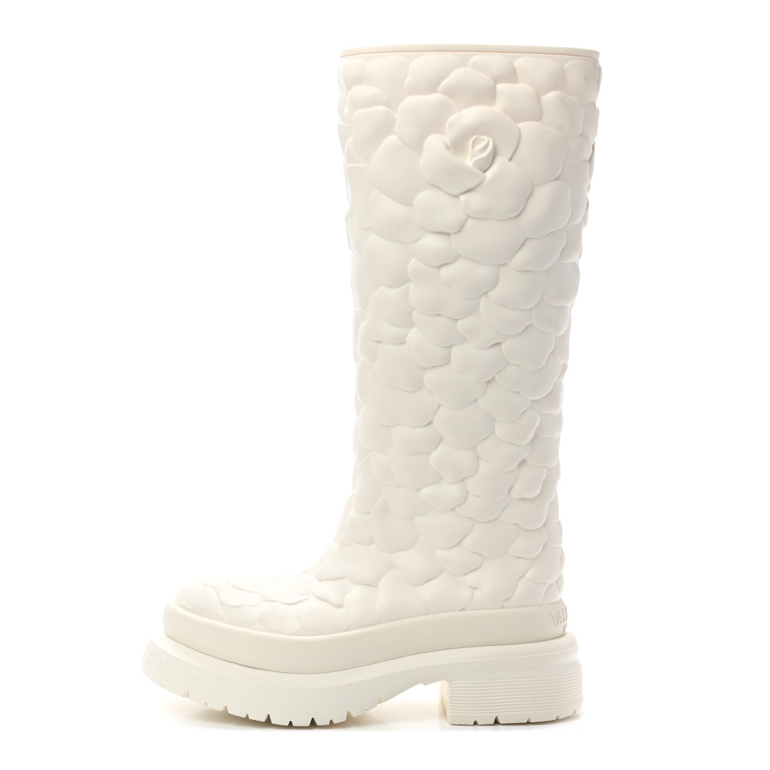 Valentino Garavani Rubber Atelier 03 Rose Edition 30/50mm Tall Rainboots 38 Avorio 1 of 8