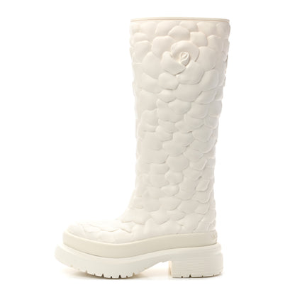 Valentino Garavani Rubber Atelier 03 Rose Edition 30/50mm Tall Rainboots 38 Avorio 1 of 8