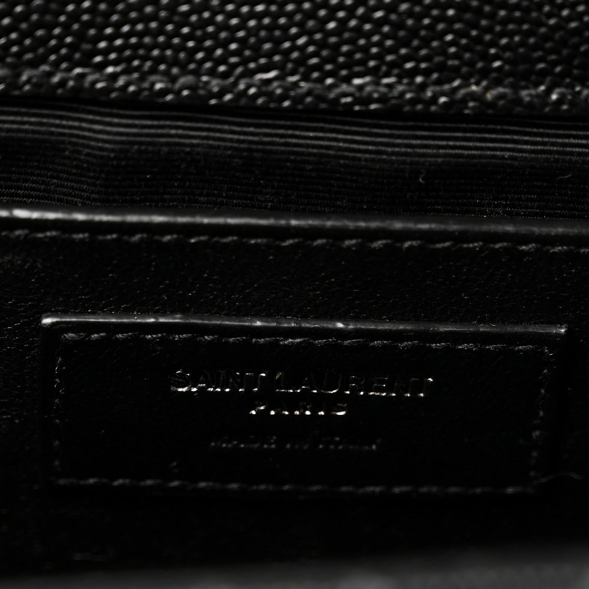 Saint Laurent Grain De Poudre Textured Mixed Matelasse Triquilt Medium Monogram Monochrome Satchel Black 6 of 10