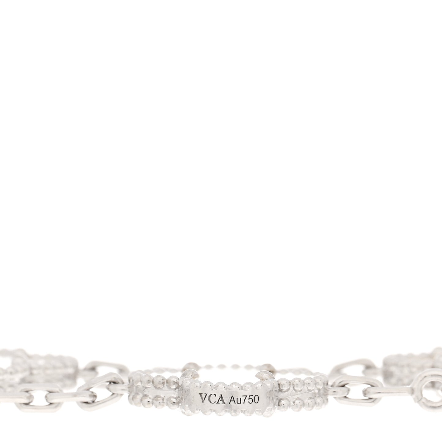 18K White Gold Mother of Pearl 5 Motifs Vintage Alhambra Bracelet