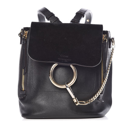 Chloe Suede Calfskin Small Faye Backpack Black 1 of 10