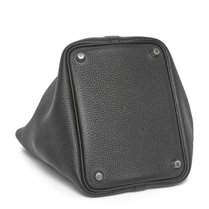 Hermes Taurillon Clemence Matte Alligator Picotin Lock Touch 18 PM Black 4 of 10