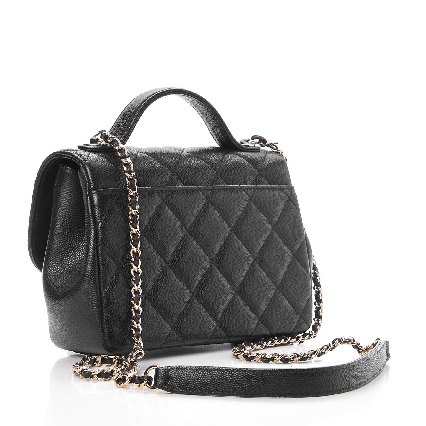 Caviar Quilted Small Business Affinity Flap Black