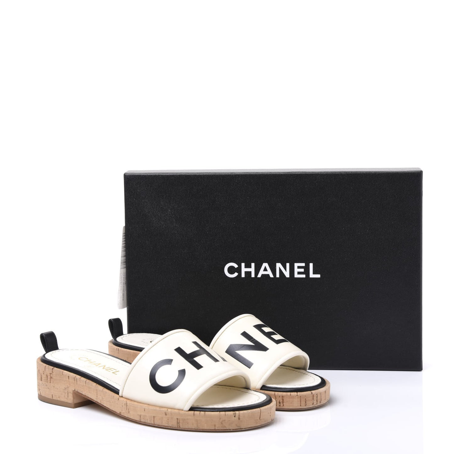 Lambskin CC Mules 38 Ivory Black