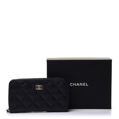 Chanel Caviar Quilted Small Zip Around Wallet Navy 12 of 12